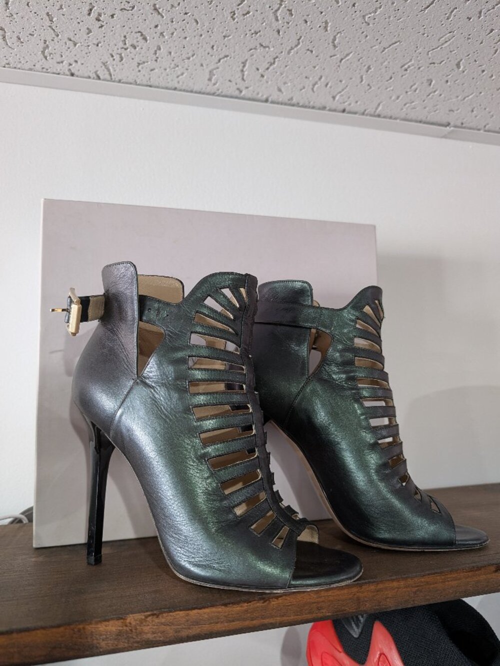 Jimmy Choo Green Chameleon Strappy Sandals